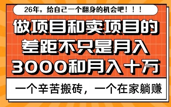 为什么卖项目能轻松月入10个W，而做项目却真正賺不到什么钱？原因竟然是这个！【揭秘】-项目网