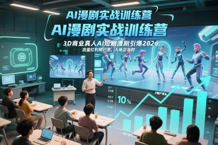 AI漫剧实战训练营，3D商业真人AI短剧漫剧引爆2026，流量红利期已至，入场正当时-项目网