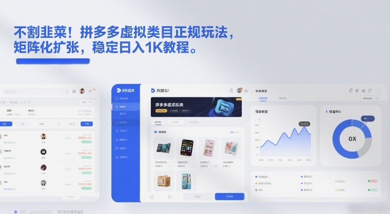不割韭菜！拼多多虚拟类目正规玩法，矩阵化扩张，稳定日入1K教程【揭秘】-项目网