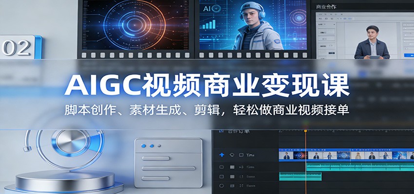 AIGC视频商业变现课：脚本创作、素材生成、剪辑，轻松做商业视频接单-项目网