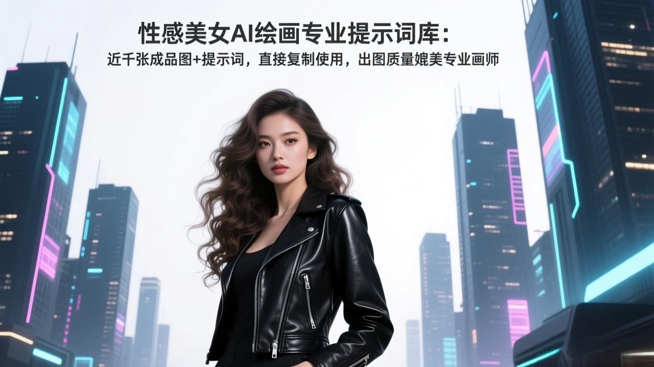 性感美女AI绘画专业提示词库：近千张成品图+提示词，直接复制使用，出图质量媲美专业画师-项目网