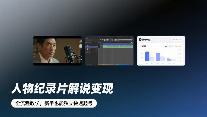 人物纪录片解说变现，全流程教学，新手也能独立快速起号-项目网