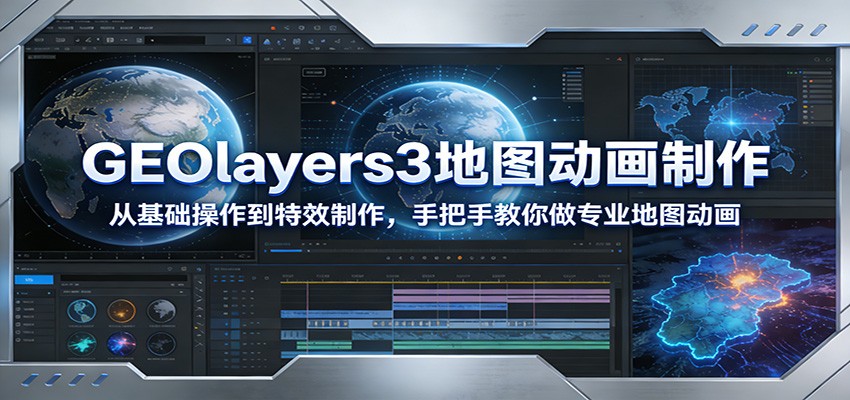 GEOlayers3地图动画制作：从基础操作到特效制作，手把手教你做专业地图动画-项目网