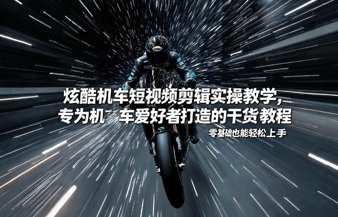 炫酷机车短视频剪辑实操教学，专为机车爱好者打造的干货教程，零基础也能轻松上手-项目网