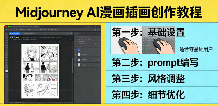 利用Midjourney AI人工智能轻松创作漫画插画教程，零基础创作完整漫画插画-项目网