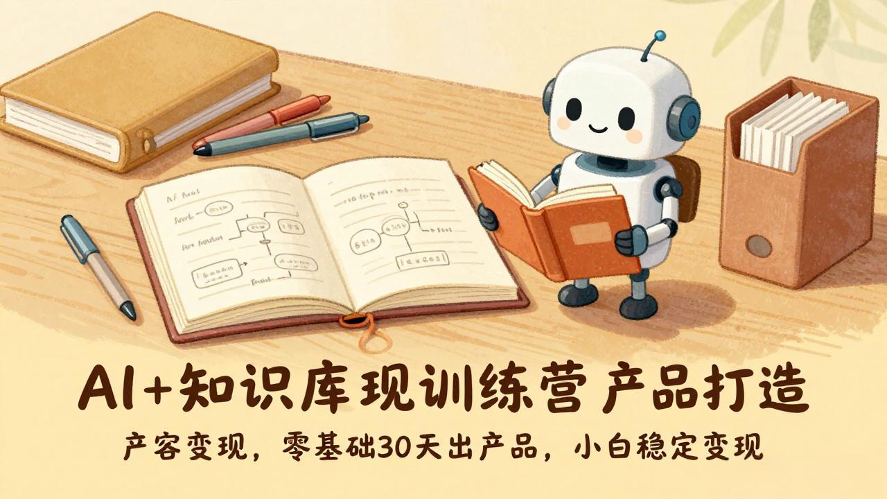 AI+知识库变现训练营，产品打造、内容创作、全平台变现，零基础30天出产品，小白稳定变现-项目网