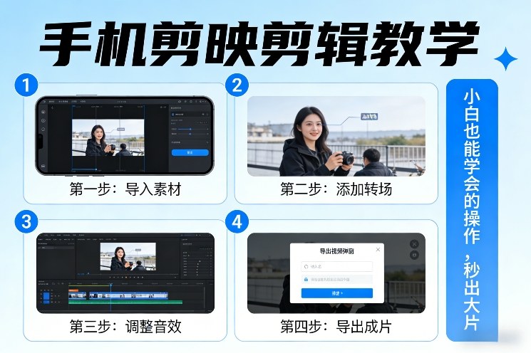 手机剪映剪辑教学，小白也能学会的操作，秒出大片-项目网