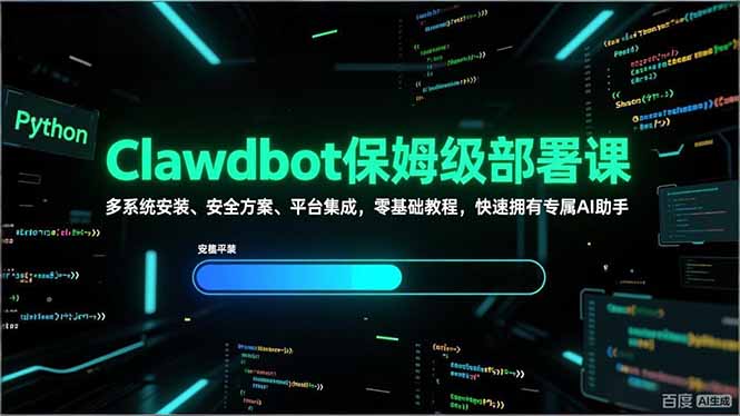 Clawdbot保姆级部署课，多系统安装、安全方案、平台集成，零基础教程，快速拥有专属AI助手-项目网