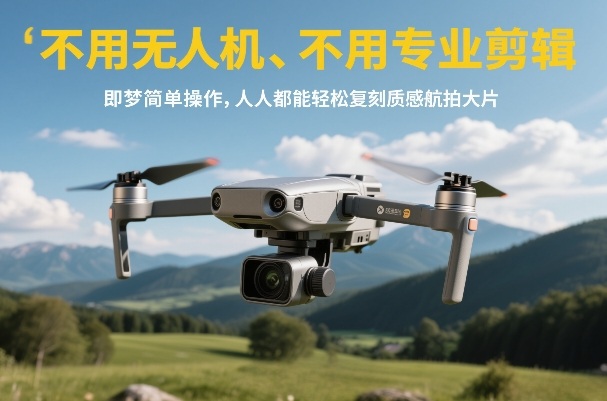 不用无人机、不用专业剪辑，即梦简单操作，人人都能轻松复刻质感航拍大片-项目网
