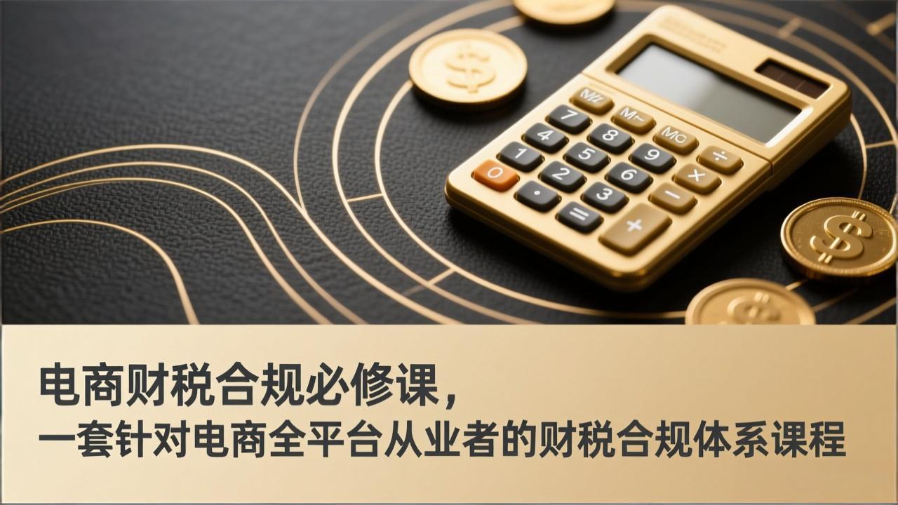 电商财税合规必修课，是一套针对电商全平台从业者的财税合规体系课程-项目网