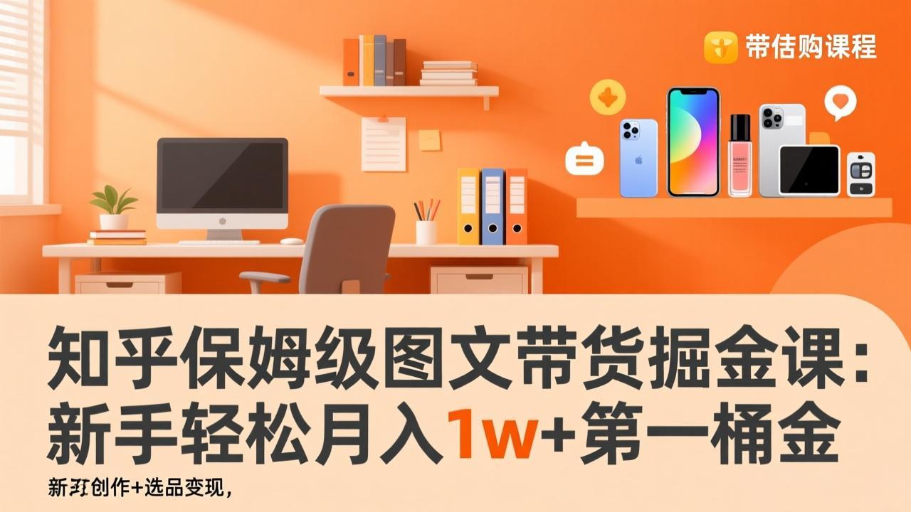 知乎保姆级图文带货掘金课：账号打造+爆文创作+选品变现，新手轻松月入1w+第一桶金-项目网