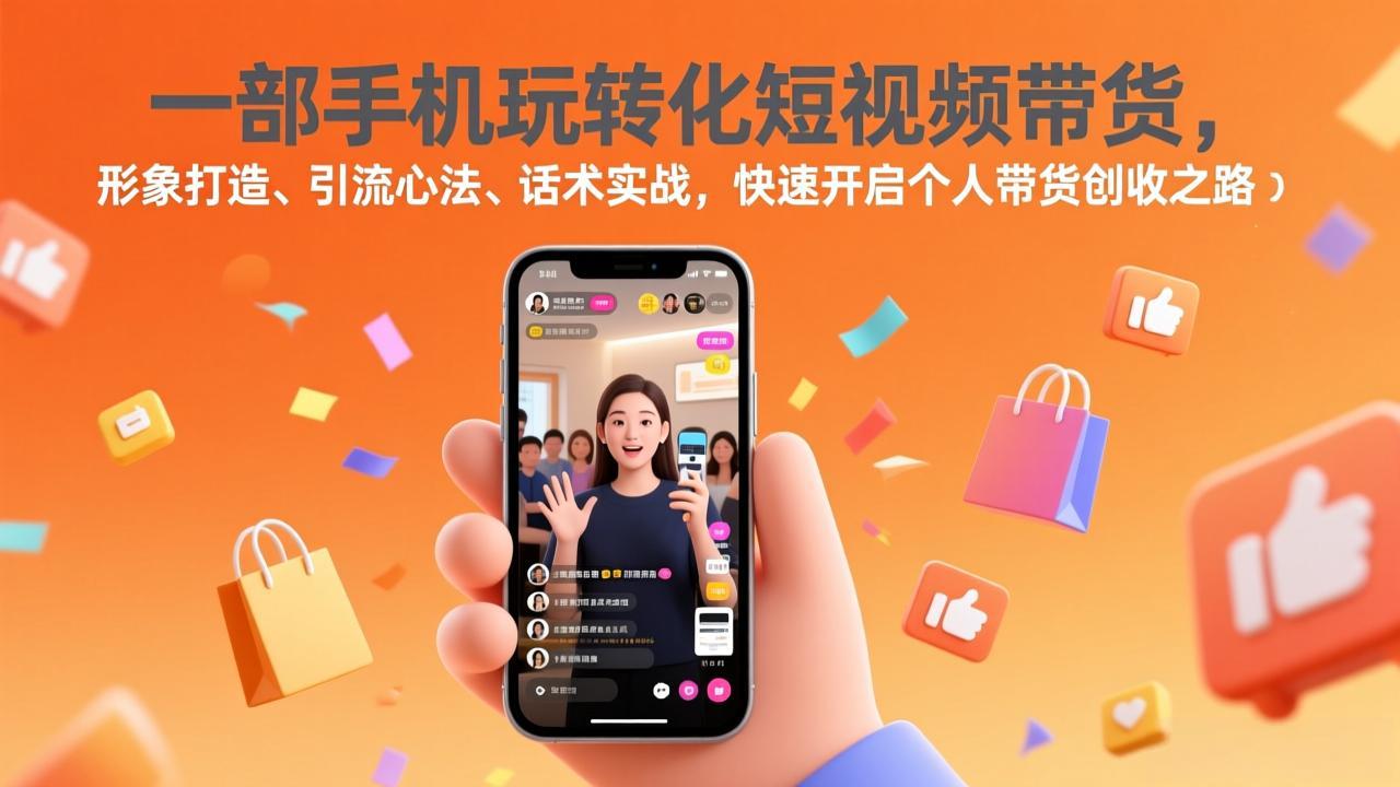 一部手机玩转化短视频带货，形象打造、引流心法、话术实战，快速开启个人带货创收之路-项目网