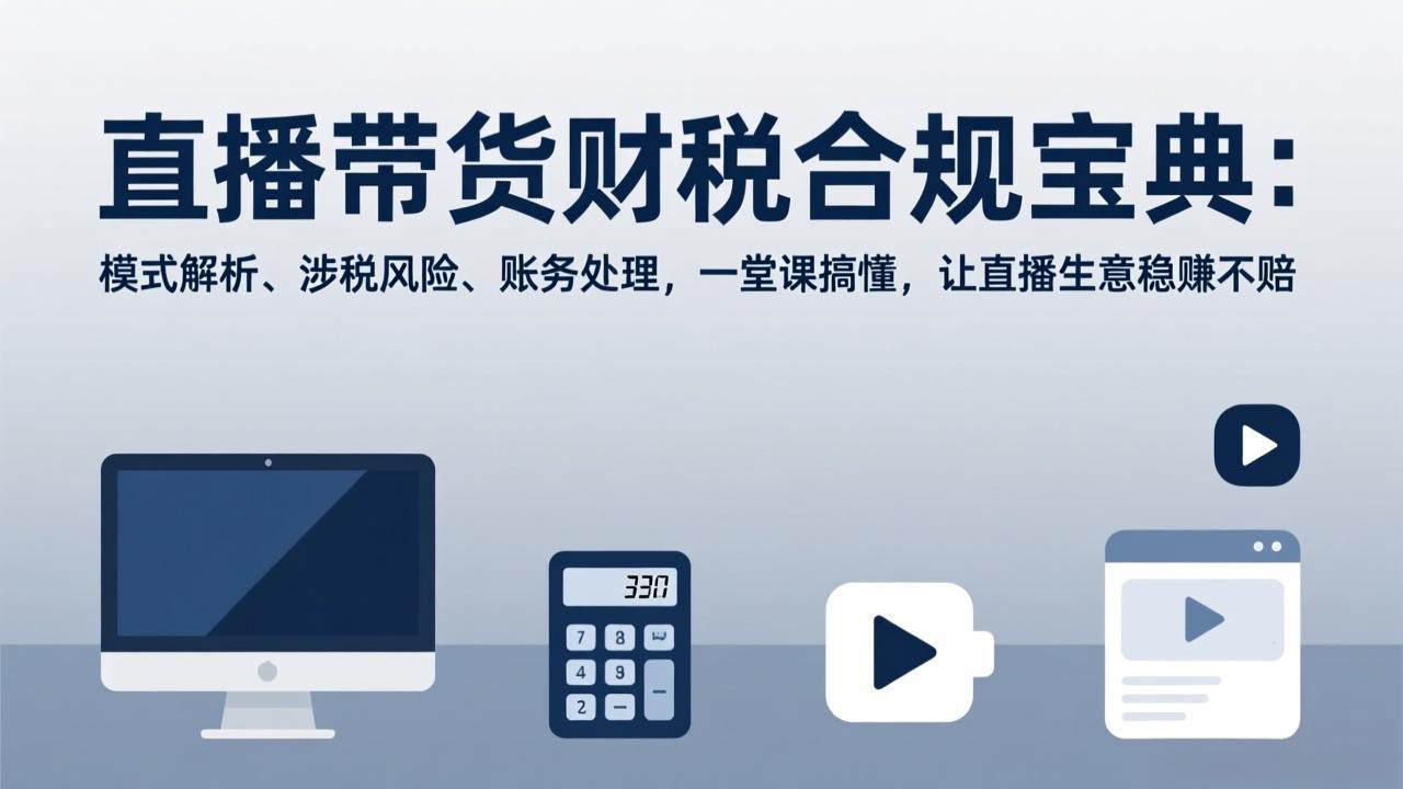 直播带货财税合规宝典：模式解析、涉税风险、账务处理，一堂课搞懂，让直播生意稳赚不赔-项目网
