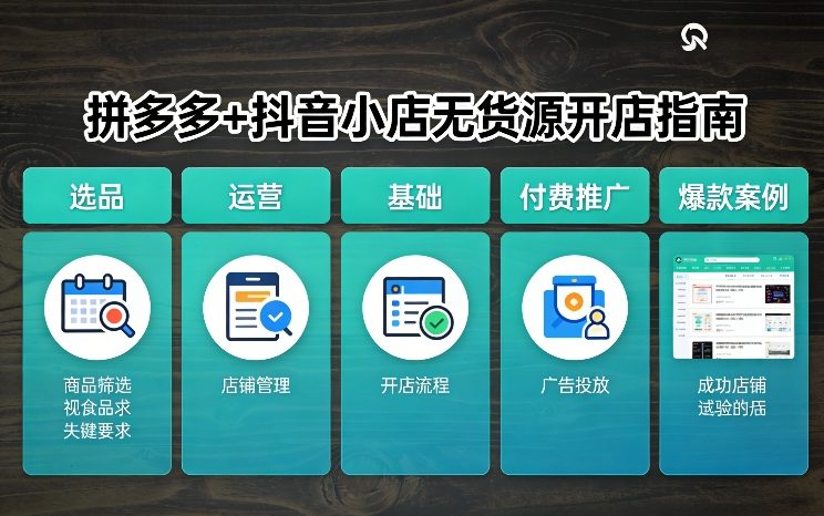 拼多多+抖音小店无货源开店，包括：选品、运营、基础、付费推广、爆款案例等(更新26年2月)-项目网