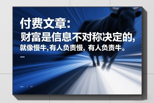 付费文章：财富是信息不对称决定的，就像慢牛，有人负责慢，有人负责牛-项目网