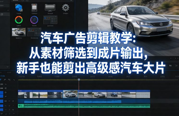 汽车广告剪辑教学：从素材筛选到成片输出，新手也能剪出高级感汽车大片-项目网