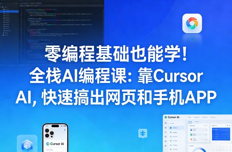 零编程基础也能学！全栈AI编程课：靠Cursor AI，快速搞出网页和手机APP-项目网