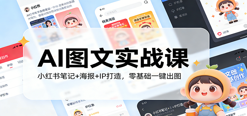 AI图文实战课：小红书笔记+海报+IP打造，零基础一键出图-项目网