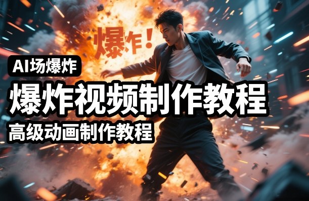 AI场景爆炸视频制作教程，利用人物实拍视频制作出高级的动画特效-项目网