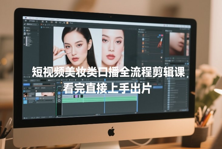 短视频美妆类口播全流程剪辑课，看完直接上手出片-项目网