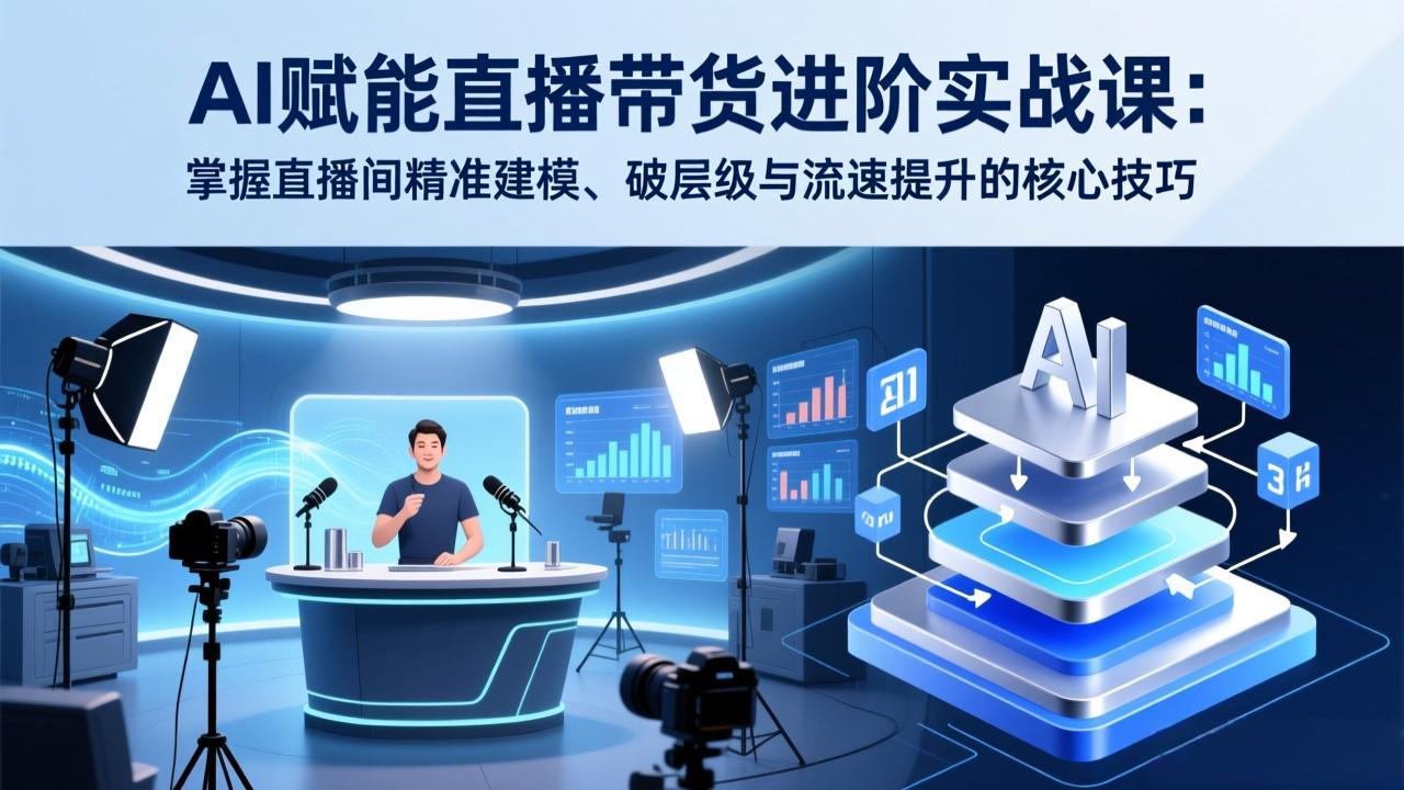 AI赋能直播带货进阶实战课：掌握直播间精准建模、破层级与流速提升的核心技巧-项目网