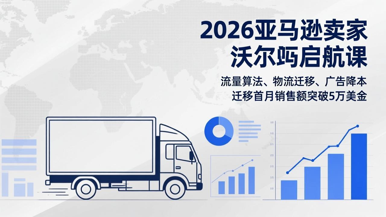 2026亚马逊卖家沃尔玛启航课，流量算法、物流迁移、广告降本，迁移首月销售额突破5万美金-项目网